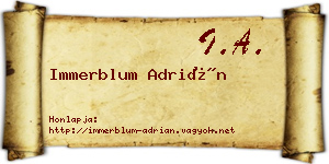Immerblum Adrián névjegykártya